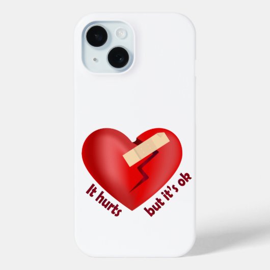 Gebroken hart genezen met patch en levenscitaat Case-Mate iPhone case (Achterkant)