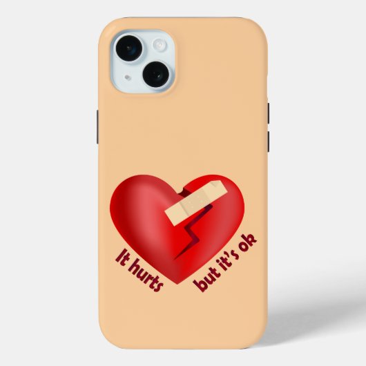 Gebroken hart genezen met patch en levenscitaat Case-Mate iPhone case (Achterkant)