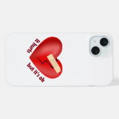 Gebroken hart genezen met patch en levenscitaat iPhone hoesje (Achterkant horizontaal)