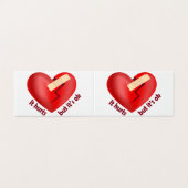 Gebroken hart genezen met patch en levenscitaat kaart (Buitenkant ongevouwen)