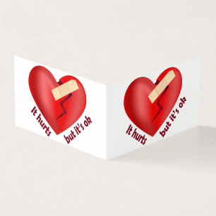Gebroken hart genezen met patch en levenscitaat kaart