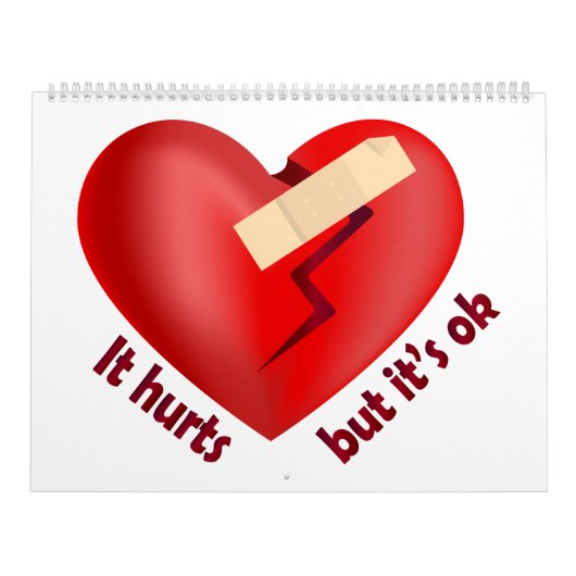 Gebroken hart genezen met patch en levenscitaat kalender (Hoes)