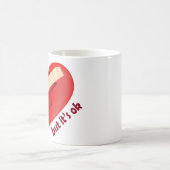 Gebroken hart genezen met patch en levenscitaat koffiemok (Center)