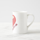 Gebroken hart genezen met patch en levenscitaat porselein kop (Rechts)