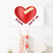 Gebroken hart genezen met patch en levenscitaat spandoek (Insitu)