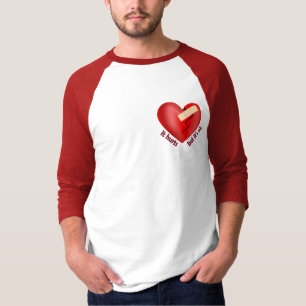Gebroken hart genezen met patch en levenscitaat t-shirt