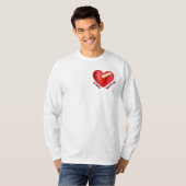 Gebroken hart genezen met patch en levenscitaat t-shirt (Voorkant volledig)