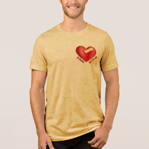 Gebroken hart genezen met patch en levensspreuk Tri-Blend shirt