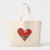 Gebroken hart grote tote bag (Voorkant)