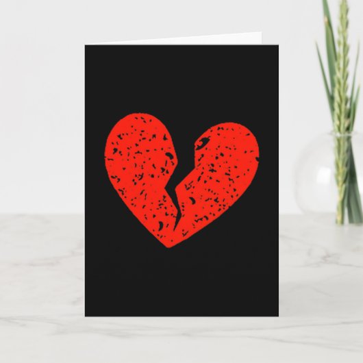 Gebroken Hart Hartzeer Antigelief Linker Borst Val Kaart (Voorkant)