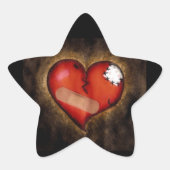 Gebroken hart/herstellen hart-ster sticker (Voorkant)