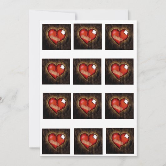 Gebroken hart/herstellen hart-uitnodiging kaart (Voorkant)