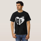 Gebroken Hart Kroon Skelet T-Shirt – Donker Gothis (Voorkant volledig)