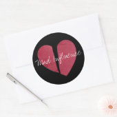 Gebroken hart Logo Ronde Sticker (Envelop)