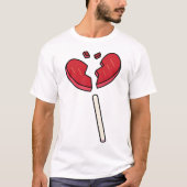 Gebroken hart lolly Snoep rood T-shirt (Voorkant)