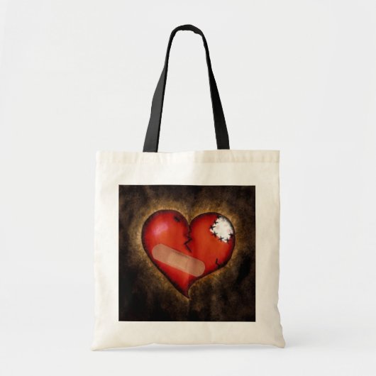 Gebroken hart/Mendende hartzak Tote Bag (Voorkant)