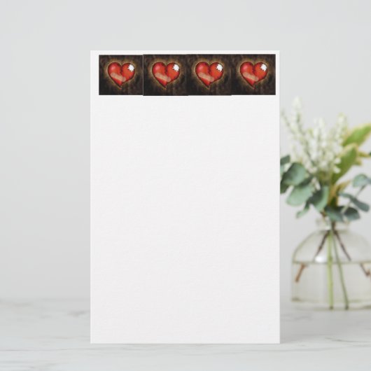 Gebroken hart/Mendende kunstwaren Briefpapier (Staand voorkant)