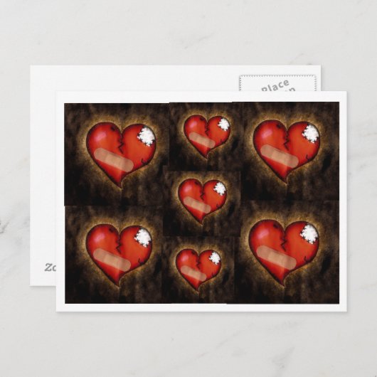 Gebroken hart/Mending Heart-briefkaart Briefkaart (Voorkant / Achterkant)