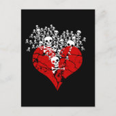 Gebroken hart met schedels briefkaart (Voorkant)