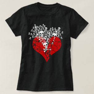 Gebroken hart met schedels-T-shirt T-shirt