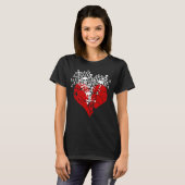 Gebroken hart met schedels-T-shirt T-shirt (Voorkant volledig)