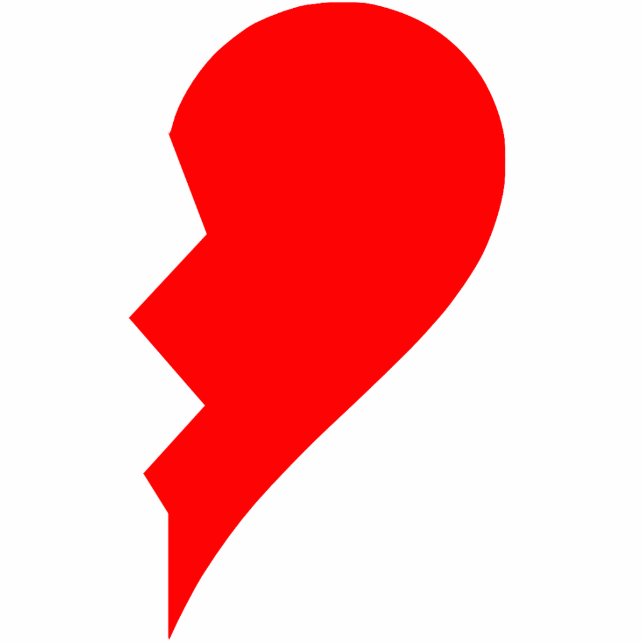 Gebroken hart rechterstuk (zoek de andere helft) fotobeeldje magneet (Voorkant)