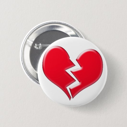 Gebroken hart ronde button 5,7 cm (Voorkant /achterkant)