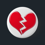 Gebroken hart ronde button 5,7 cm<br><div class="desc">Een hart gebroken in twee</div>