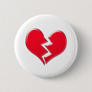 Gebroken hart ronde button 5,7 cm