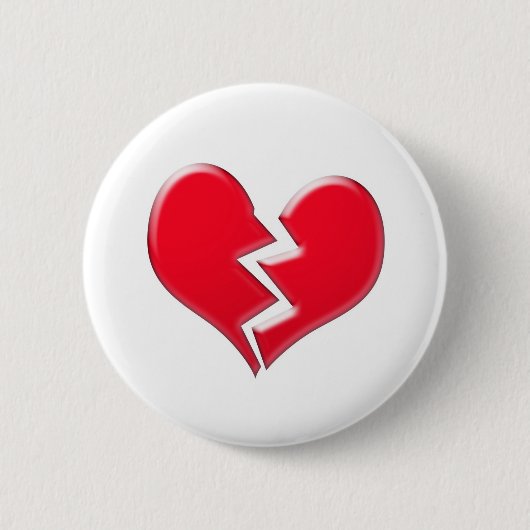 Gebroken hart ronde button 5,7 cm (Voorkant)