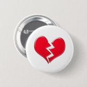 Gebroken hart ronde button 5,7 cm (Voorkant /achterkant)