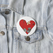 Gebroken hart ronde button 7,6 cm (In situ)