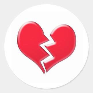Gebroken hart ronde sticker