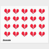 Gebroken hart ronde sticker (Vel)