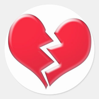 Gebroken hart ronde sticker