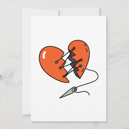 Gebroken hart rood kaart (Voorkant)