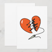 Gebroken hart rood kaart (Voorkant / Achterkant)