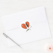 Gebroken hart rood ronde sticker (Envelop)