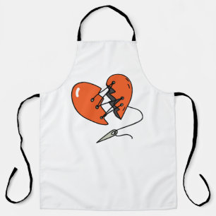 Gebroken hart rood schort