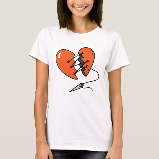 Gebroken hart rood t-shirt (Voorkant)