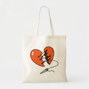 Gebroken hart rood tote bag