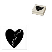 Gebroken hart rubberstempel (Gestempeld)