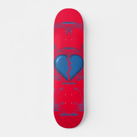 Gebroken Hart/StammenSkateboard (rood & blauw) Skateboard (Voorkant)