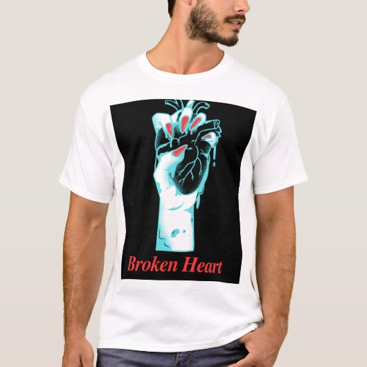 Gebroken hart T-shirt ontwerp (Voorkant)