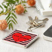 Gebroken hart tegen Valentijnsdag Sleutelhanger (Zijkant)