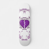 Gebroken hart/tribaal kunstwerk (paars) Skateboard (Voorkant)