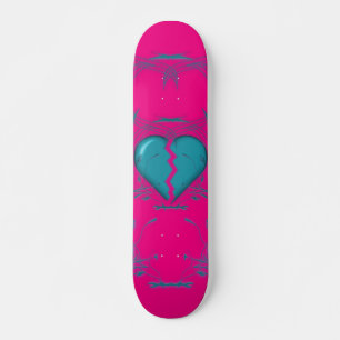 Gebroken Hart / Tribal Skateboard (paars & aqua)