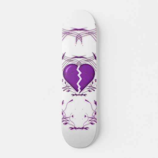 Gebroken Hart / Tribale Kunst (paars) Skateboard (Voorkant)