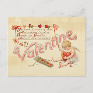 Gebroken hart Valentijnsdag  Cupid Red Briefkaart