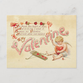 Gebroken hart Valentijnsdag  cupido rood Briefkaart